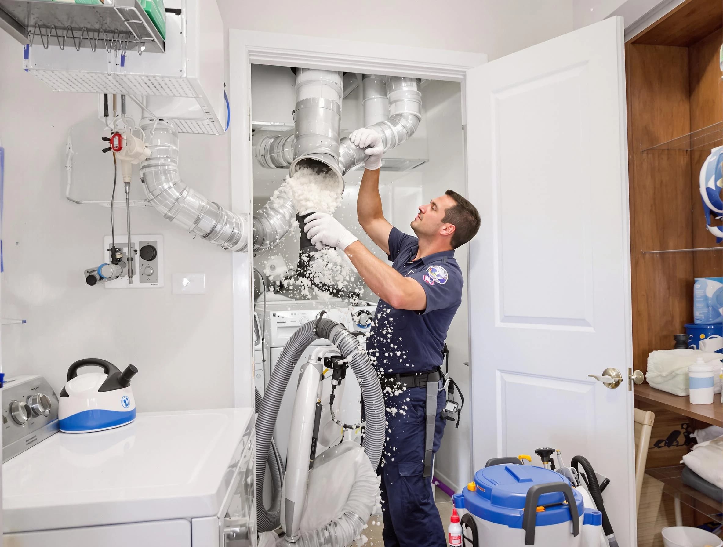Fullerton Dryer Vent Cleaning technician delivering thorough residential dryer vent cleaning service in Fullerton