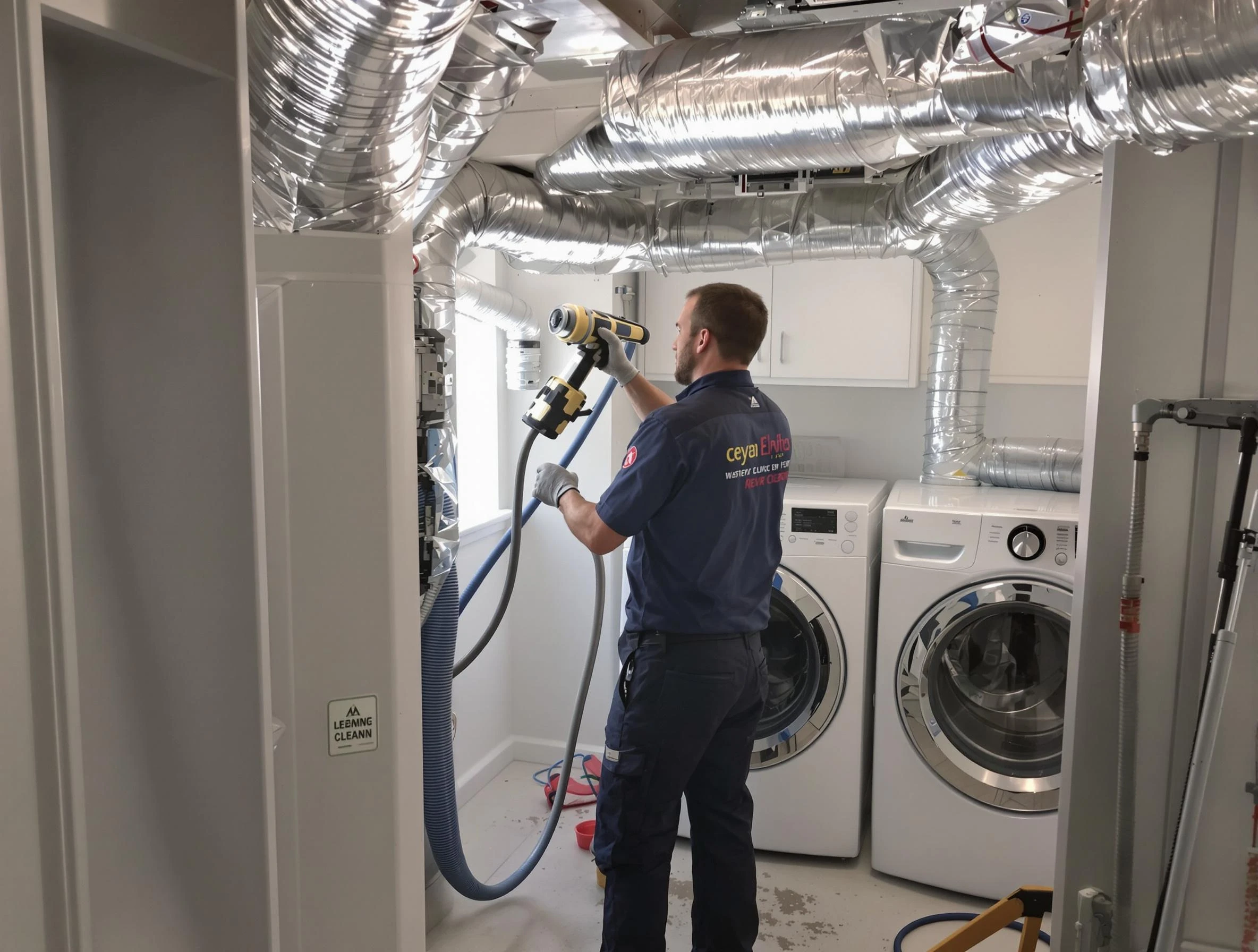 Fullerton Dryer Vent Cleaning specialist using advanced equipment for thorough duct cleaning in Fullerton